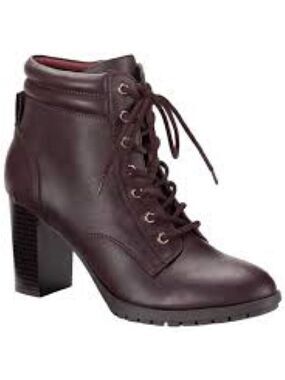 Women’s Style & Co. Brown Faux Leather Laurellee Dress Booties Size 8.5 US!
